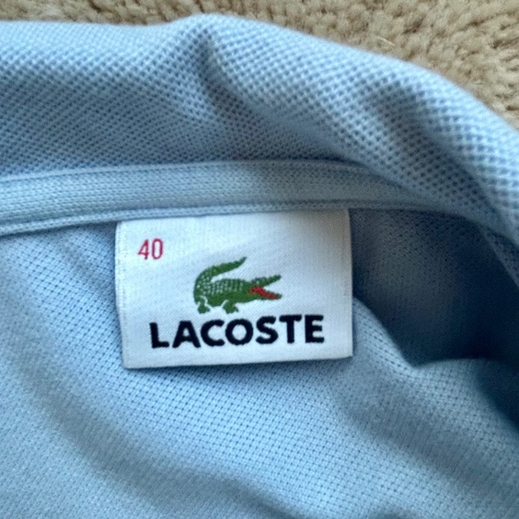 Lacoste Light Blue Collared Polo Shirt in Size 40 /L - Picture 5 of 5